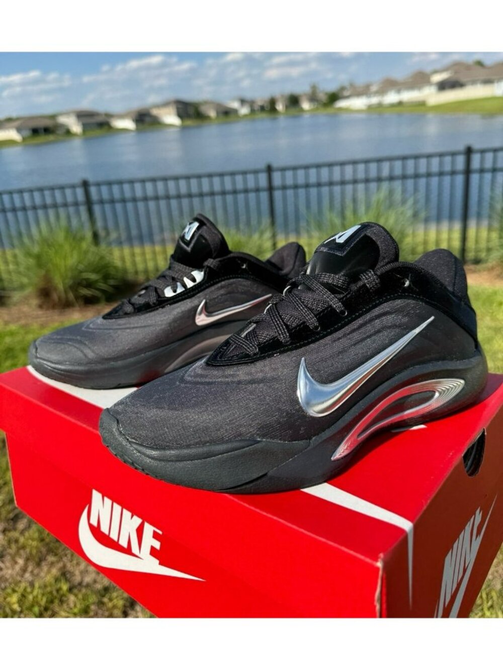 6.5 WOMEN'S NIKE A’ONE BLACK / GRAY / SILVER FZ8605-002  SNEAKERS